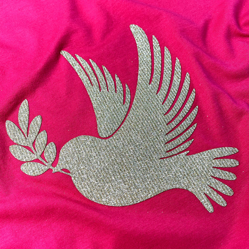 Camiseta Feminina Pink Pomba da Paz
