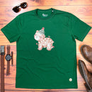 Camiseta Masculina Verde Urso Brilhante