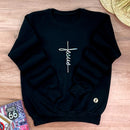 Moletom Preto Aplique Cruz Jesus