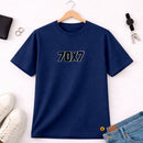 Camiseta Masculina Azul  70x7 Aplique