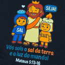 T-Shirt Infantil Preta Seja Sal e Luz