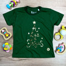 T-Shirt Infantil Verde A Luz é Jesus Dourado