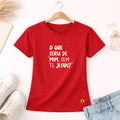 Camiseta Feminina Vermelha O Que Seria De Mim, Sem Ti, Jesus? 