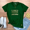 Camiseta Feminina Verde O Amor é o Presente Dourado