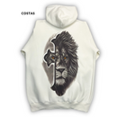 Moletom Canguru Com Capuz Off White Leão Cruz Cinza