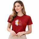 Camiseta Feminina Vermelha Flor Eu Sou Filha De Deus 