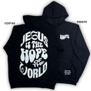 Moletom Canguru Com Capuz Preto Jesus Is The Hope
