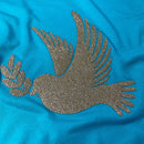 Camiseta Feminina Turquesa Pomba da Paz