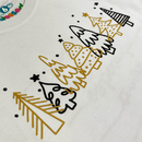 T-Shirt Infantil Branca Árvores Natal