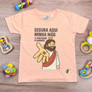 T-Shirt Infantil Salmão Segura Aqui Minha Mão