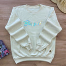 Moletom Off White Aplique Blessed Holográfico