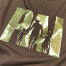 Camiseta Masculina Marrom Pai Filhos Dourado