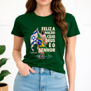 Camiseta Feminina Verde Brasil Feliz é a Nação