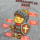 T-Shirt Infantil Cinza Armadura De Deus