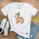 Camiseta Feminina Branca Urso Brilhante