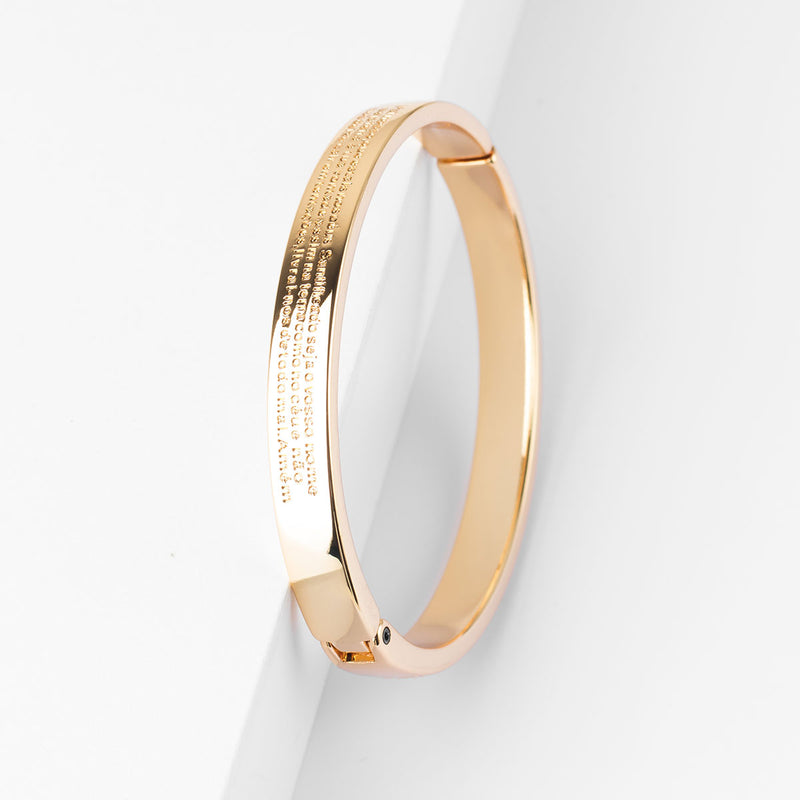 Bracelete Fecho Banho de Ouro Amarelo 18K Pai Nosso