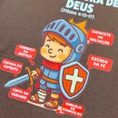 T-Shirt Infantil Marrom Armadura De Deus
