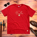 Camiseta Masculina Vermelha Família Coração Dourado