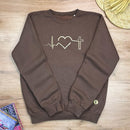 Moletom Marrom Batimento Coração Dourado