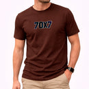 Camiseta Masculina Marrom 70x7 Aplique