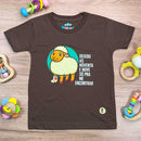T-Shirt Infantil Marrom Ovelha Deixou As Noventa E Nove