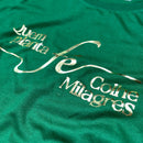 T-Shirt Infantil Verde Quem Planta Fé Dourado