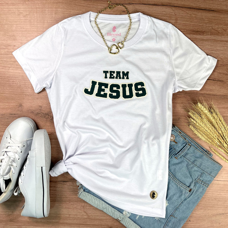 Camiseta Feminina Branca Team Jesus