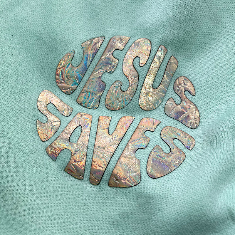 Moletom Verde Menta Aplique Jesus Saves