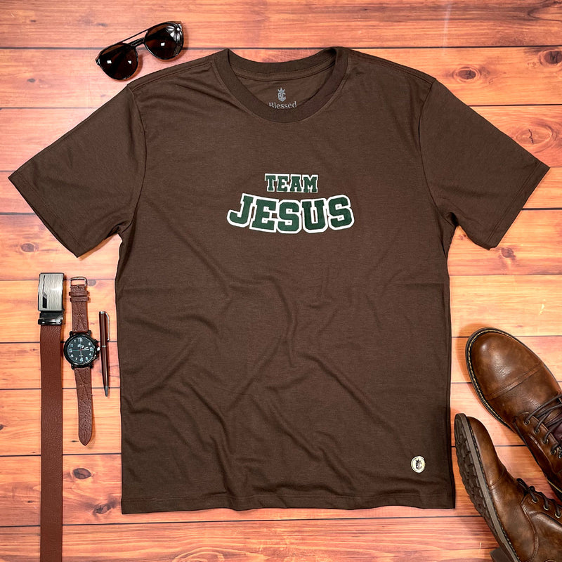 Camiseta Masculina Marrom Team Jesus