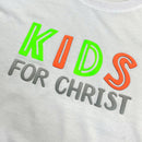 T-Shirt Infantil Branca Aplique Kids For Christ