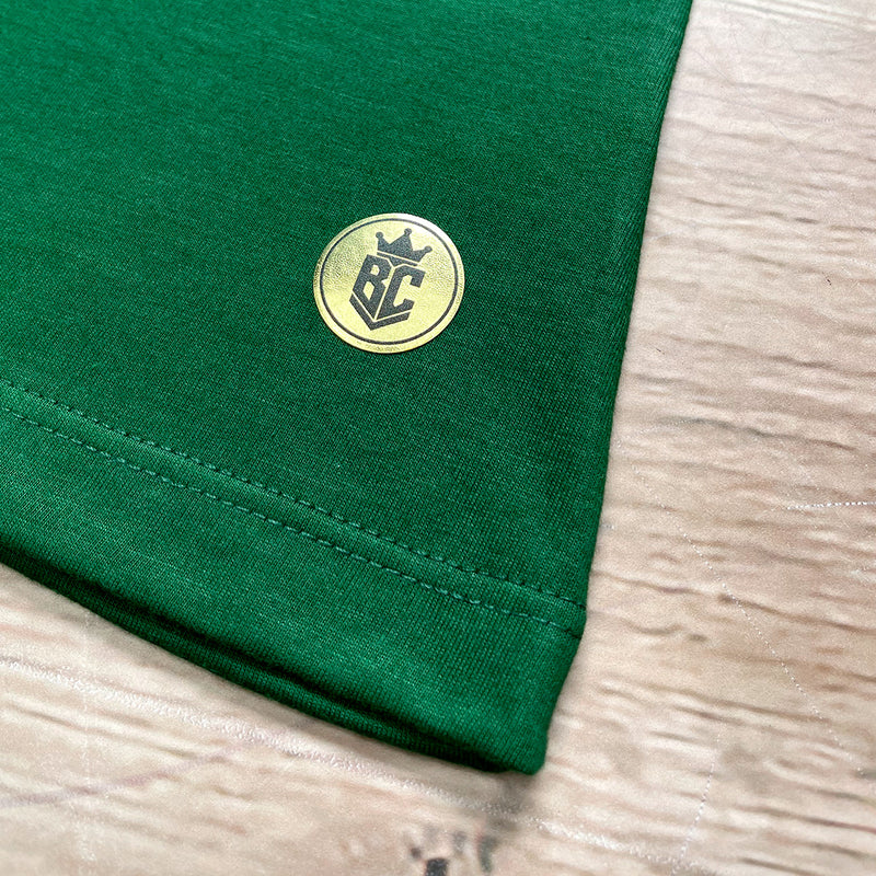 Camiseta Feminina Verde Urso Brilhante