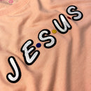 Camiseta Feminina Salmão Aplique J.E.S.U.S