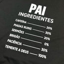 Camiseta Masculina Preta Pai Ingredientes