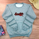 Moletom Cinza Aplique Jesus Cristo Cola