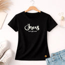 Camiseta Feminina Preta Jesus Best Gift Ever Veludo