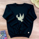 Moletom Preto Pomba da Paz