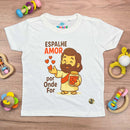 T-Shirt Infantil Off White Espalhe Amor Por Onde For