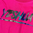 Camiseta Feminina Pink Aplique Camaleão Yeshua