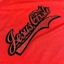Camiseta Masculina Vermelha Jesus Cristo Cola