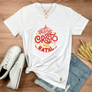 Camiseta Feminina Branca Jesus Cristo Nosso Natal