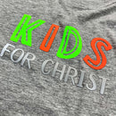 T-Shirt Infantil Cinza Aplique Kids For Christ