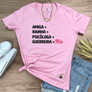 Camiseta Feminina Rosa Amiga Igual Mãe