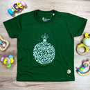 T-Shirt Infantil Verde Happy Holidays