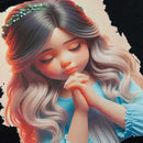 T-Shirt Infantil Preta Menina Orando