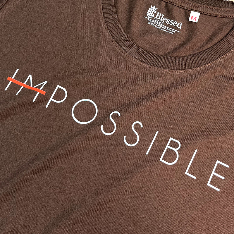 Camiseta Feminina Marrom Impossible