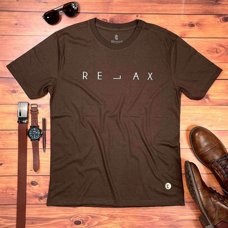 Camiseta Masculina Marrom Relax