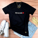 Camiseta Feminina Preta Abençoada