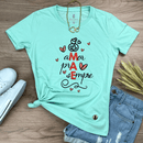 Camiseta Feminina Verde Menta Mãe Amor Pra Sempre