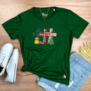Camiseta Feminina Verde Cruz Natalina