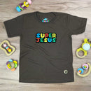 T-Shirt Infantil Marrom Super Jesus